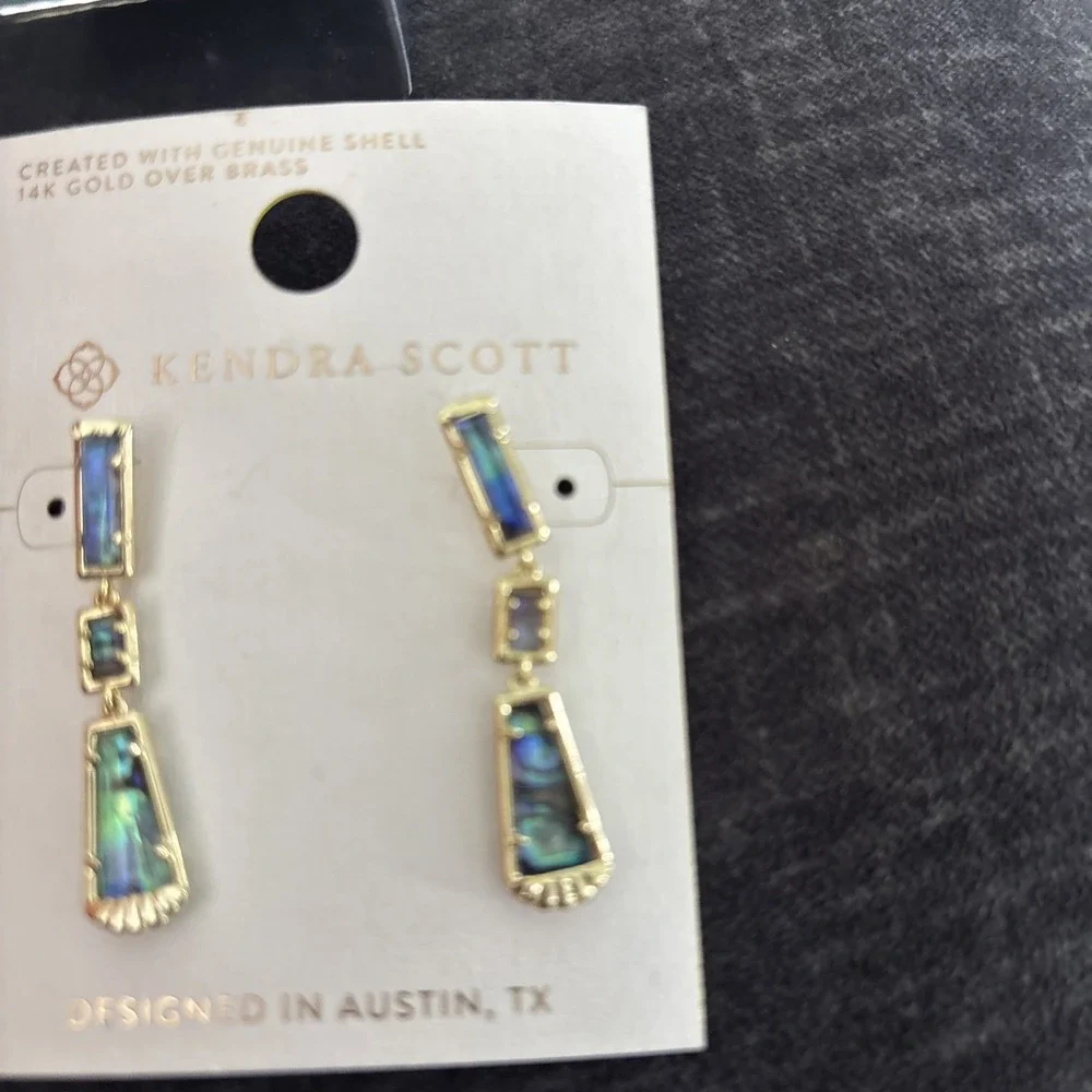 Kendra Scott Serena Linear Earrings 14K Over Brass - Picture 2 of 3